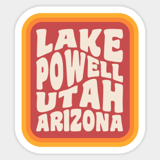 Lake Powell Utah Arizona Typography Badge Hiking Sticker